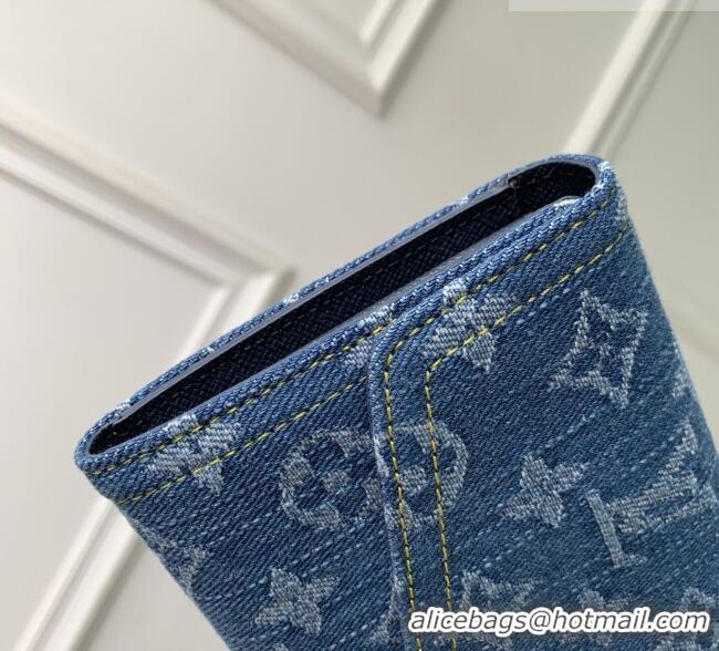 Pretty Style Louis Vuitton Sarah Wallet in Monogram Denim M28280 Blue 2026