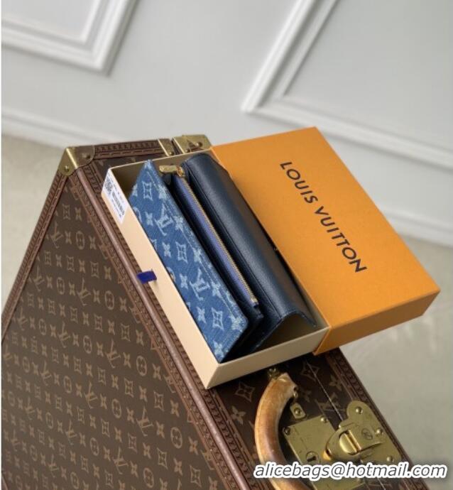 Pretty Style Louis Vuitton Sarah Wallet in Monogram Denim M28280 Blue 2026