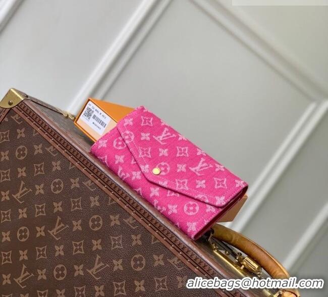 Good Taste Louis Vuitton Sarah Wallet in Monogram Denim M28280 Fuchsia Pink 2026