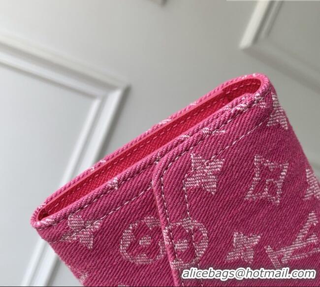 Good Taste Louis Vuitton Sarah Wallet in Monogram Denim M28280 Fuchsia Pink 2026
