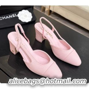 Cheap Chanel Fabric Slingbacks 6.5cm Heel G31318 Pink 2026