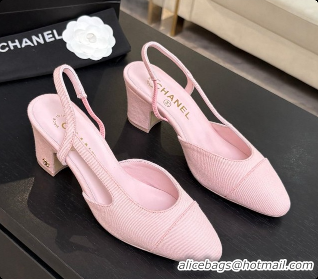 Cheap Chanel Fabric Slingbacks 6.5cm Heel G31318 Pink 2026