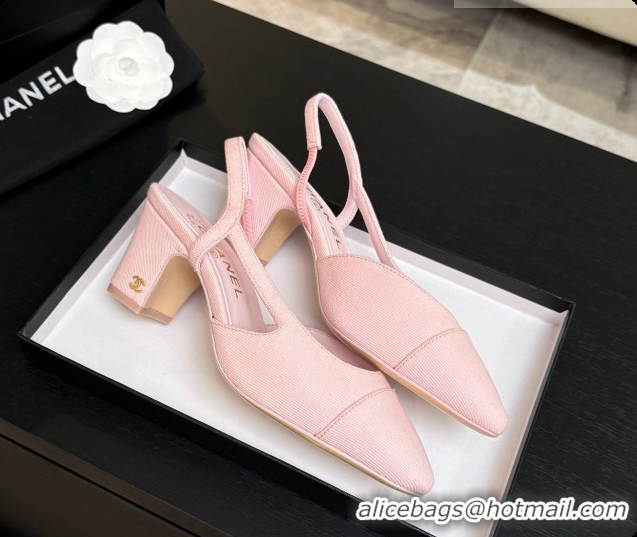 Cheap Chanel Fabric Slingbacks 6.5cm Heel G31318 Pink 2026