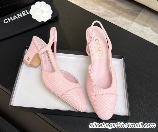 Cheap Chanel Fabric Slingbacks 6.5cm Heel G31318 Pink 2026