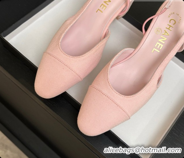 Cheap Chanel Fabric Slingbacks 6.5cm Heel G31318 Pink 2026