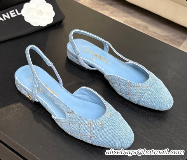 Sophisticated Chanel Denim Flat Slingbacks G31319 CH081608 Blue 01 2026