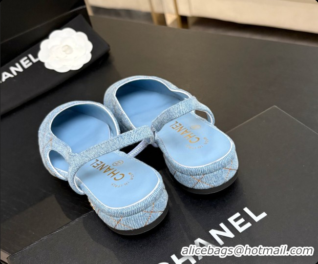 Sophisticated Chanel Denim Flat Slingbacks G31319 CH081608 Blue 01 2026