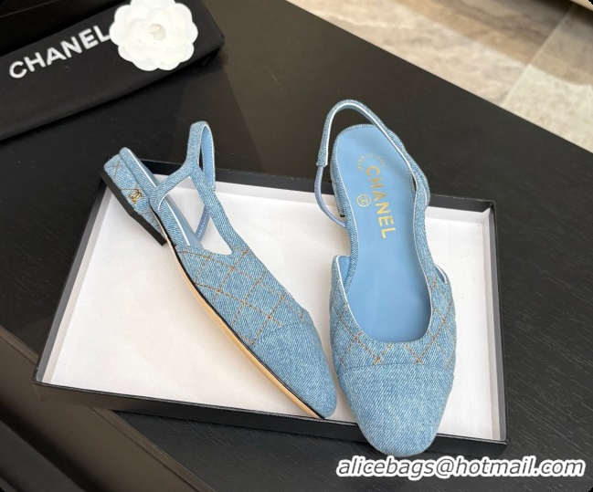 Sophisticated Chanel Denim Flat Slingbacks G31319 CH081608 Blue 01 2026