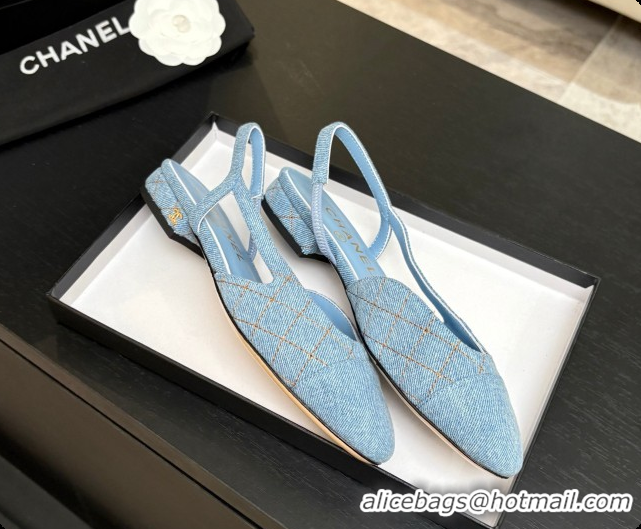 Sophisticated Chanel Denim Flat Slingbacks G31319 CH081608 Blue 01 2026