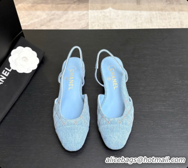 Sophisticated Chanel Denim Flat Slingbacks G31319 CH081608 Blue 01 2026