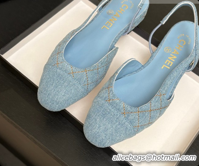 Sophisticated Chanel Denim Flat Slingbacks G31319 CH081608 Blue 01 2026
