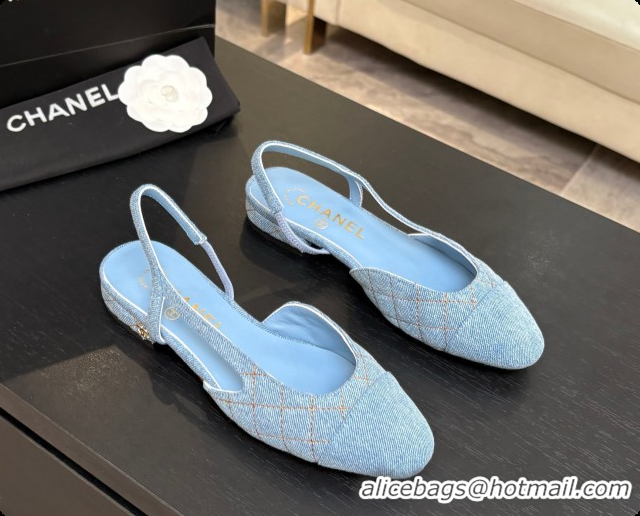 Sophisticated Chanel Denim Flat Slingbacks G31319 CH081608 Blue 01 2026