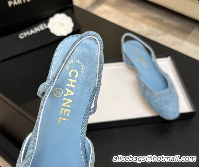 Sophisticated Chanel Denim Flat Slingbacks G31319 CH081608 Blue 01 2026