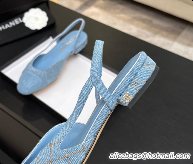 Sophisticated Chanel Denim Flat Slingbacks G31319 CH081608 Blue 01 2026