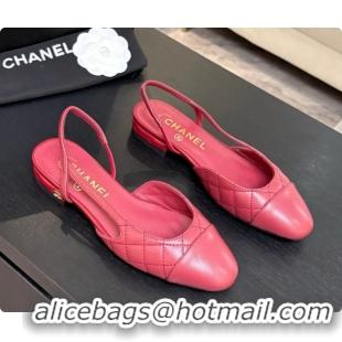 Stylish Chanel Lambskin Flat Slingbacks G31319 CH081614 Burgundy 2026