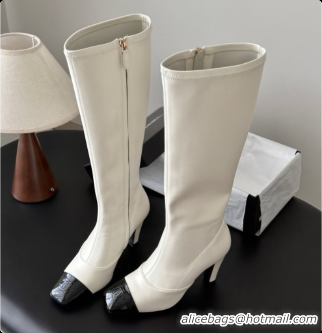 Low Price Chanel Leather High Boots G47517 White 2026