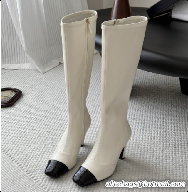 Low Price Chanel Leather High Boots G47517 White 2026