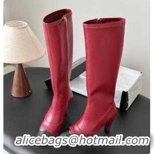 Charming Chanel Leather High Boots G47517 Burgundy 2026