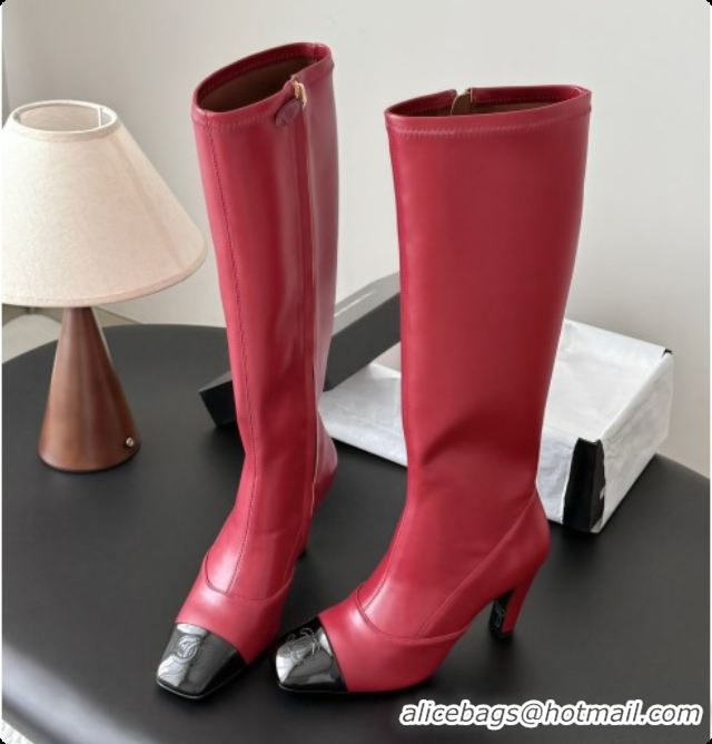 Charming Chanel Leather High Boots G47517 Burgundy 2026