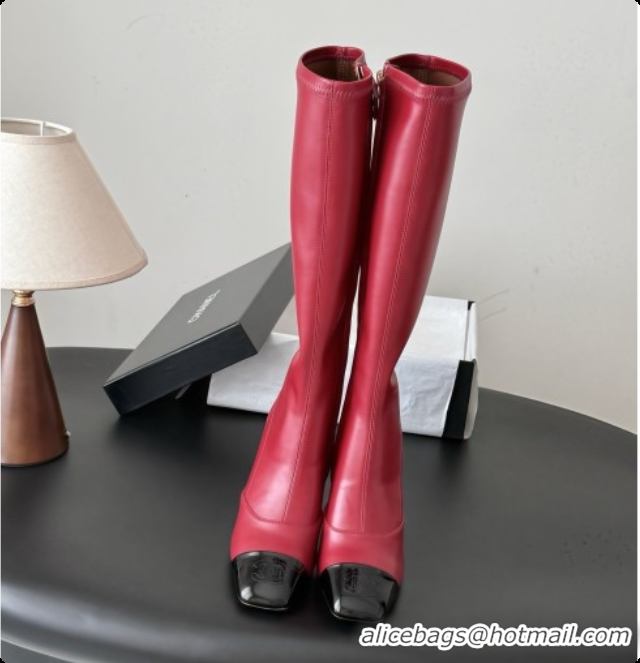 Charming Chanel Leather High Boots G47517 Burgundy 2026