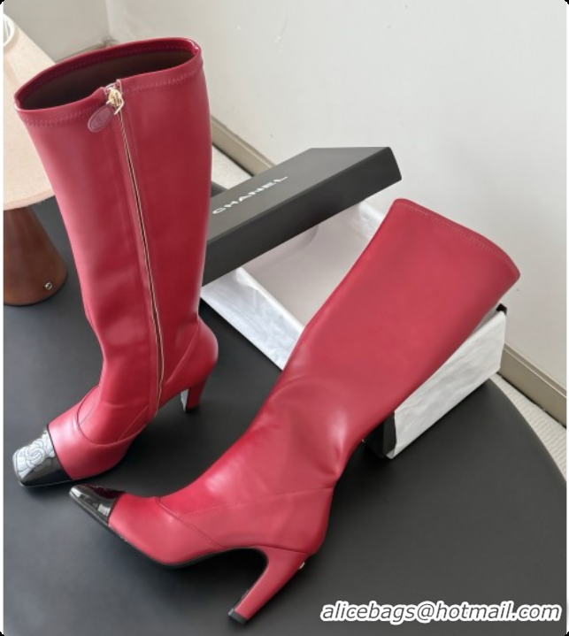 Charming Chanel Leather High Boots G47517 Burgundy 2026