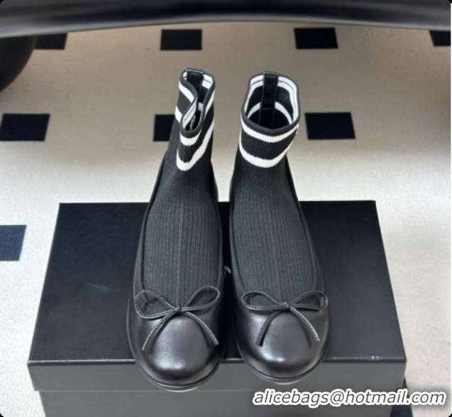 Top Design Chanel Lambskin & Knit Sneakers G47572 Black 2026
