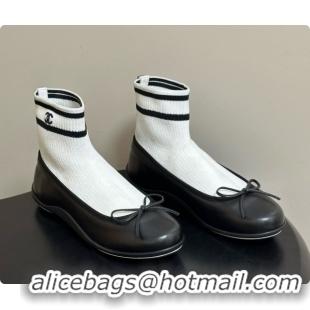 Cheap Price Chanel Lambskin & Knit Sneakers G47572 Black/White 2026