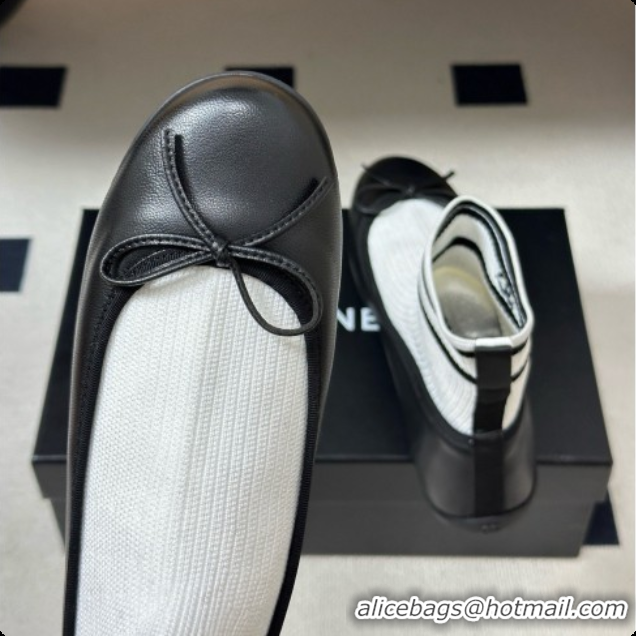 Cheap Price Chanel Lambskin & Knit Sneakers G47572 Black/White 2026