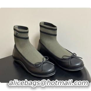 Classic Hot Chanel Lambskin & Knit Sneakers G47572 Black/Green 2026