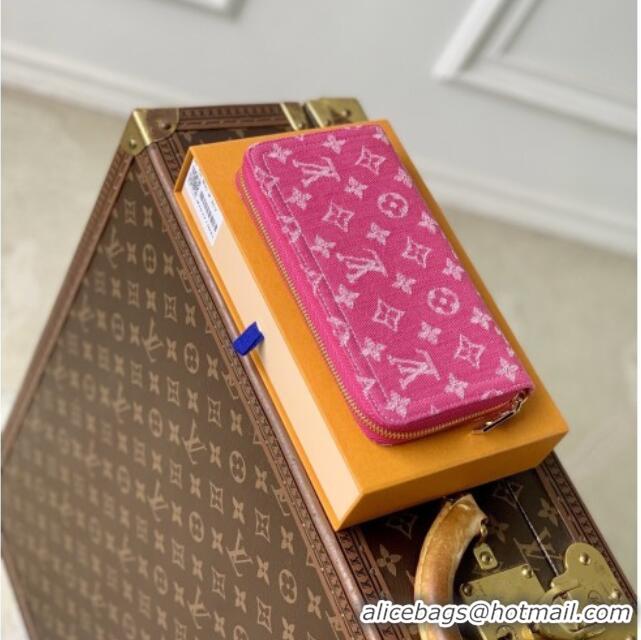 Unique Discount Louis Vuitton Zippy Wallet in Monogram Denim M28297 Fuchsia Pink 2026