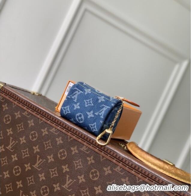 Cheapest Louis Vuitton Trousse Speedy Wallet in Monogram Denim M27604 Blue 2026