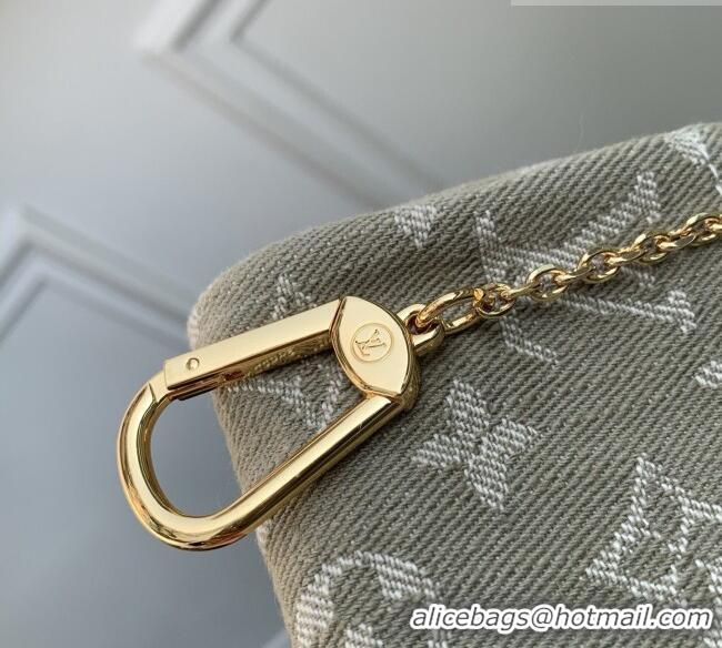 Top Grade Louis Vuitton Trousse Speedy Wallet in Monogram Denim M27605 Khaki Green 2026