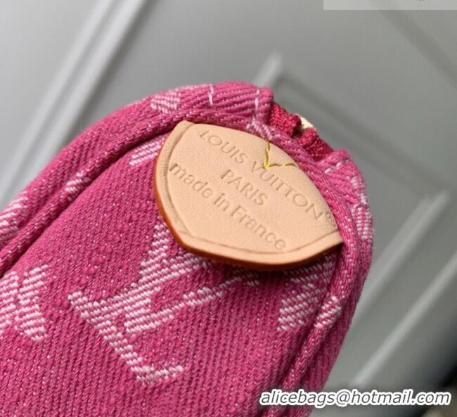 Promotional Louis Vuitton Trousse Speedy Wallet in Monogram Denim M27605 Fuchsia Pink 2026