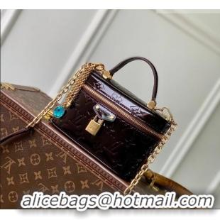 Good Quality Louis Vuitton Vanity Chain Pouch Mini bag in Monogram Mirror Leather M28334 Dark Burgundy 2026