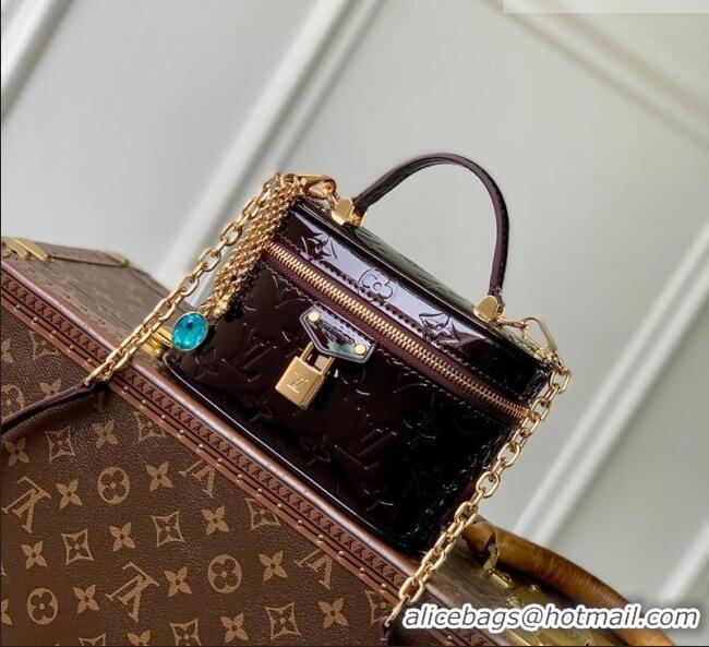 Good Quality Louis Vuitton Vanity Chain Pouch Mini bag in Monogram Mirror Leather M28334 Dark Burgundy 2026