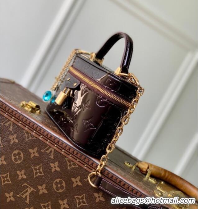 Good Quality Louis Vuitton Vanity Chain Pouch Mini bag in Monogram Mirror Leather M28334 Dark Burgundy 2026