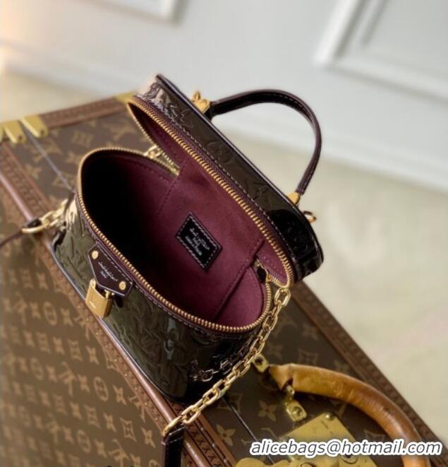 Good Quality Louis Vuitton Vanity Chain Pouch Mini bag in Monogram Mirror Leather M28334 Dark Burgundy 2026