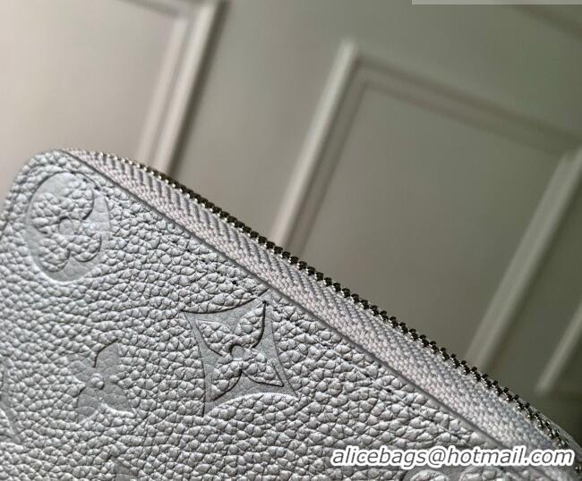 Classic Specials Louis Vuitton Zippy Coin Purse Wallet in Silver Monogram Empreinte Calf Leather M60574 2026