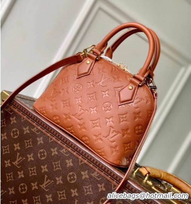 Best Price Louis Vuitton Alma BB Bag in Monogram Grained Leather M26409 Brown 2026