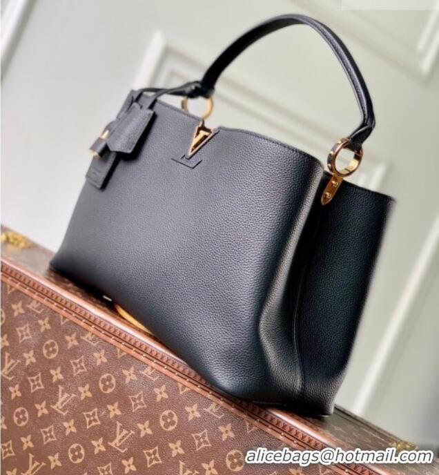 Top Grade Louis Vuitton LV Capucines Top Handle Bag in Taurillon leather M26259 Black 2026