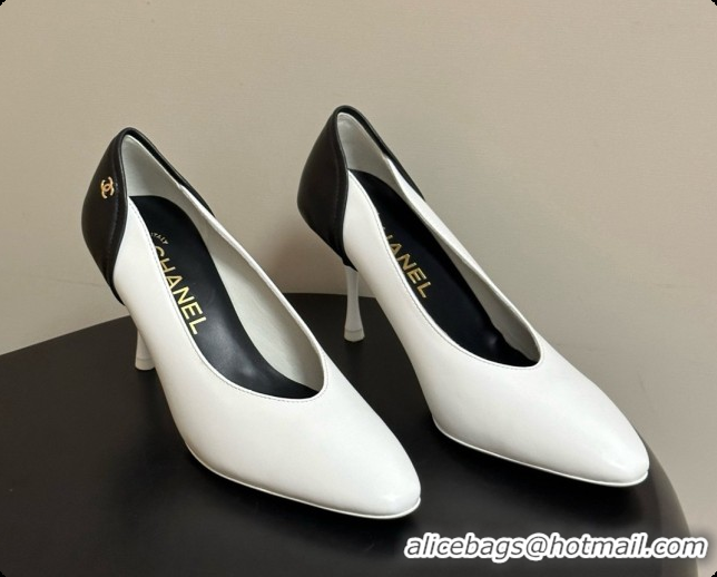 Best Price Chanel Lambskin & Calfskin Pumps 8cm Heel G47474 White 2026