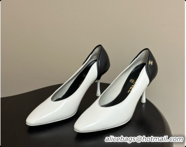 Best Price Chanel Lambskin & Calfskin Pumps 8cm Heel G47474 White 2026