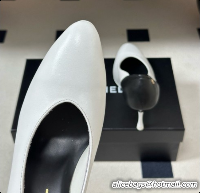 Best Price Chanel Lambskin & Calfskin Pumps 8cm Heel G47474 White 2026