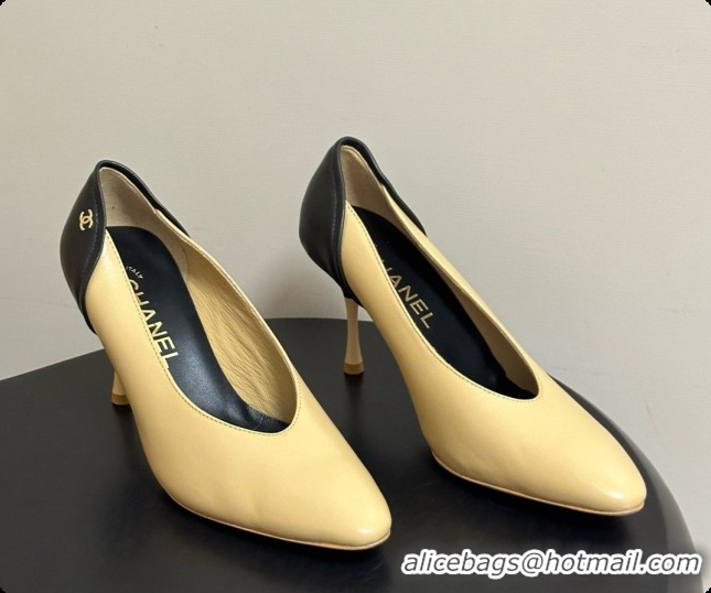Good Quality Chanel Lambskin & Calfskin Pumps 8cm Heel G47474 Beige 2026