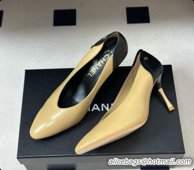 Good Quality Chanel Lambskin & Calfskin Pumps 8cm Heel G47474 Beige 2026