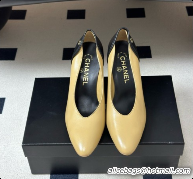Good Quality Chanel Lambskin & Calfskin Pumps 8cm Heel G47474 Beige 2026
