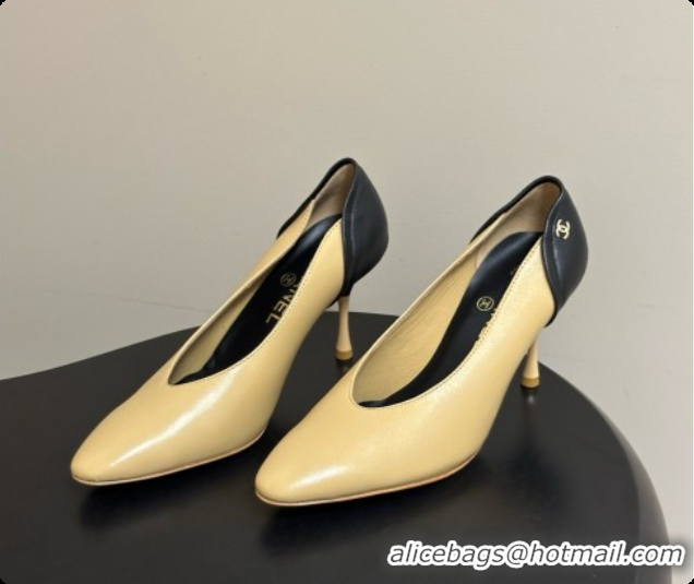 Good Quality Chanel Lambskin & Calfskin Pumps 8cm Heel G47474 Beige 2026