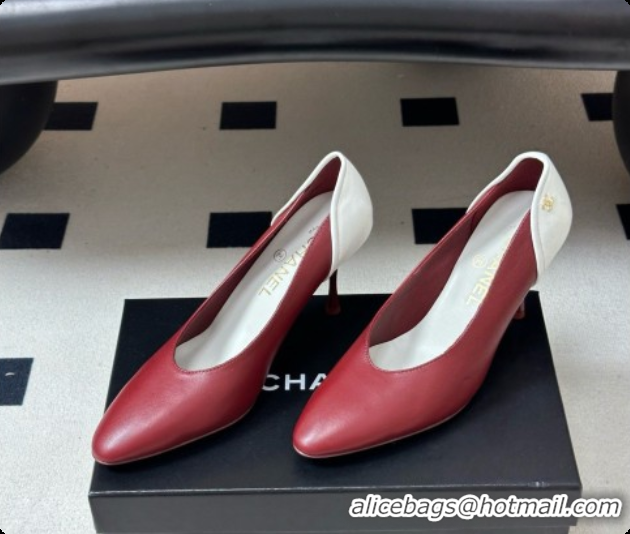 Pretty Style Chanel Lambskin & Calfskin Pumps 8cm Heel G47474 Burgundy 2026