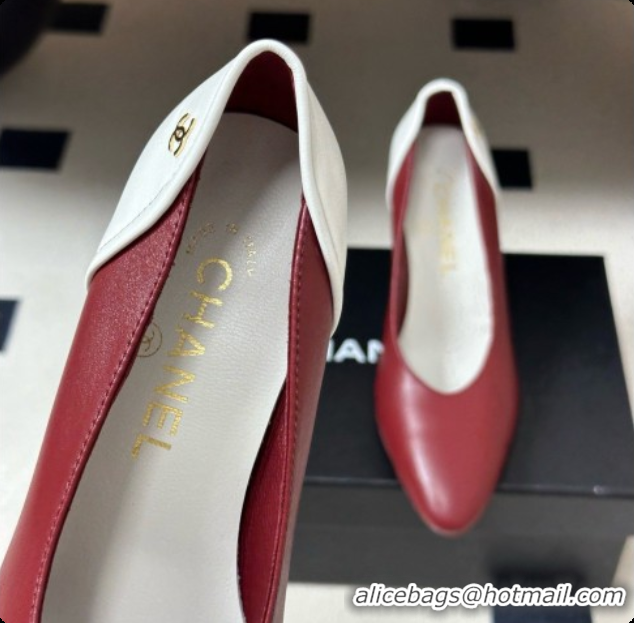 Pretty Style Chanel Lambskin & Calfskin Pumps 8cm Heel G47474 Burgundy 2026