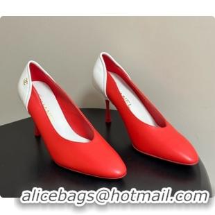 Popular Style Chanel Lambskin & Calfskin Pumps 8cm Heel G47474 Red 2026
